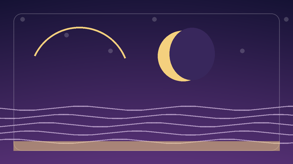 Diagram showing symbolic lunar phase alignment over the physical movement of the ocean.