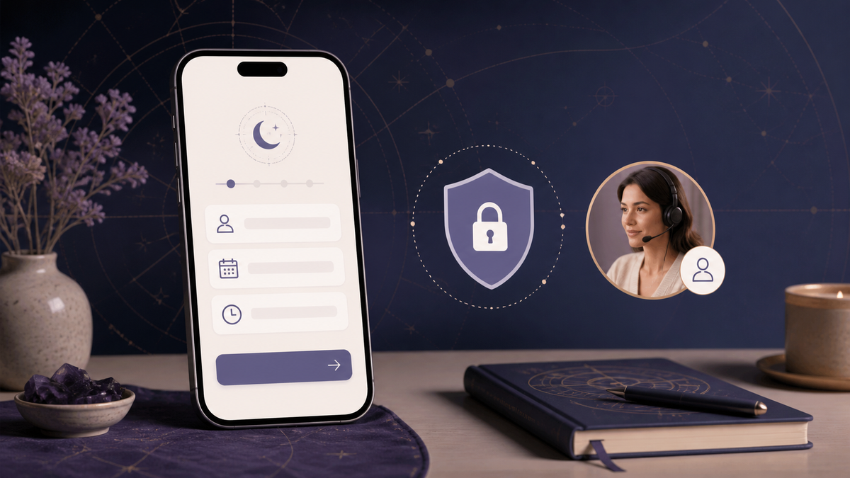 Mockup of an automated assistant clearly requesting minimal booking information.